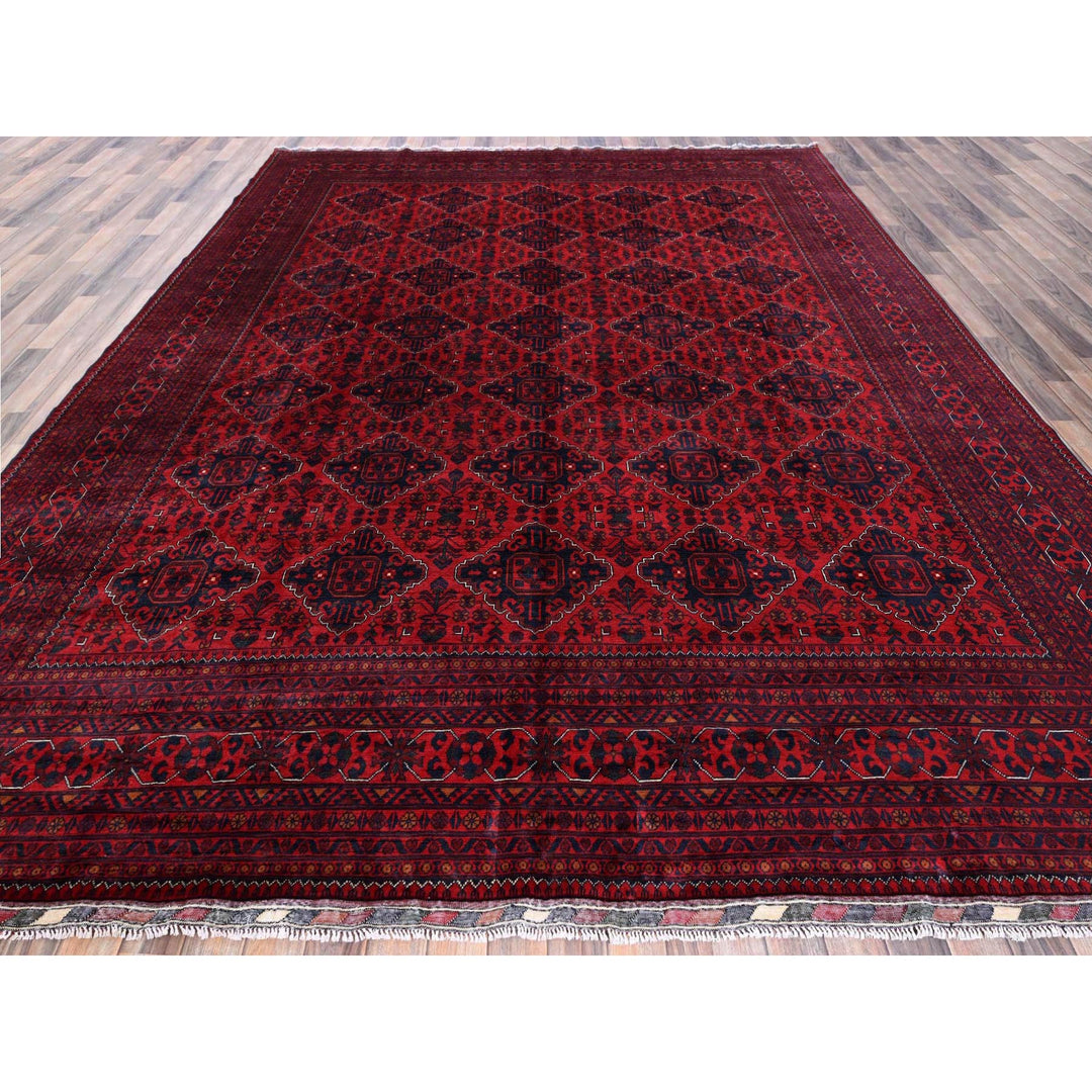 9'10" x 12'8" New Hand Knotted Red Wool Rectangle Oriental Rug - MOA102764