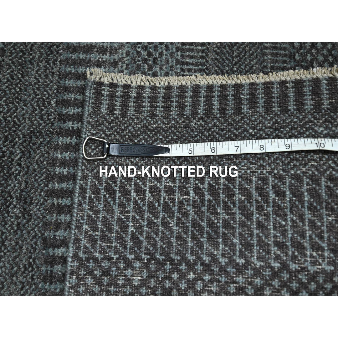 2'0" x 3'0" New Hand Knotted Grey Wool & Silk Rectangle Oriental Rug - MOA10276502
