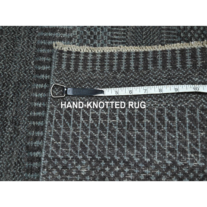 2'0" x 3'0" New Hand Knotted Grey Wool & Silk Rectangle Oriental Rug - MOA10276502