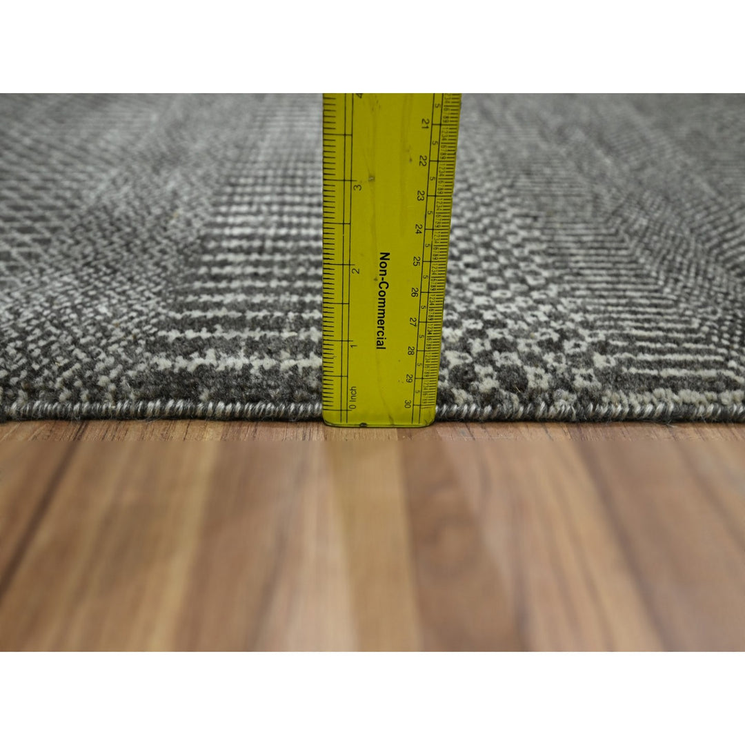 2'0" x 3'0" New Hand Knotted Grey Wool & Silk Rectangle Oriental Rug - MOA10276505