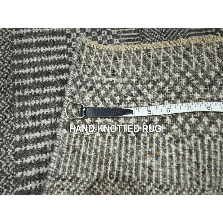 2'0" x 3'0" New Hand Knotted Grey Wool & Silk Rectangle Oriental Rug - MOA10276505