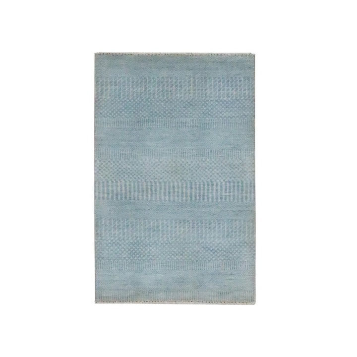 2'0" x 3'0" New Hand Knotted Blue Wool & Silk Rectangle Oriental Rug - MOA10276506