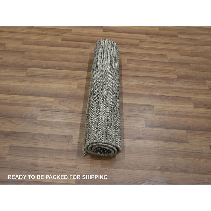 2'0" x 3'0" New Hand Knotted Brown Wool & Silk Rectangle Oriental Rug - MOA10276507