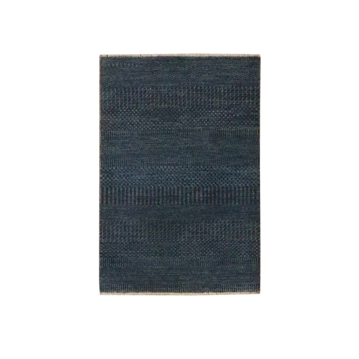 2'0" x 3'0" New Hand Knotted Blue Wool & Silk Rectangle Oriental Rug - MOA10276508