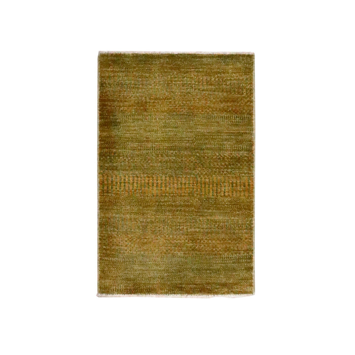 2'0" x 3'0" New Hand Knotted Brown Wool & Silk Rectangle Oriental Rug - MOA10276510