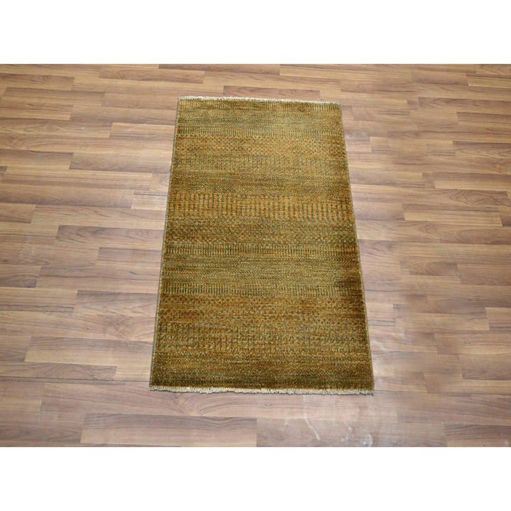 2'0" x 3'0" New Hand Knotted Brown Wool & Silk Rectangle Oriental Rug - MOA10276510
