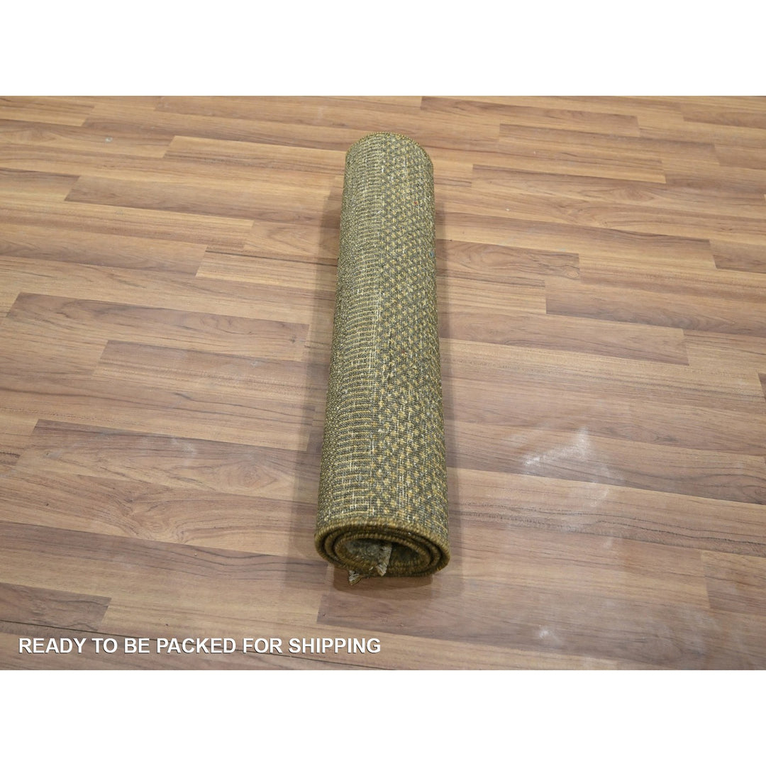2'0" x 3'0" New Hand Knotted Brown Wool & Silk Rectangle Oriental Rug - MOA10276511