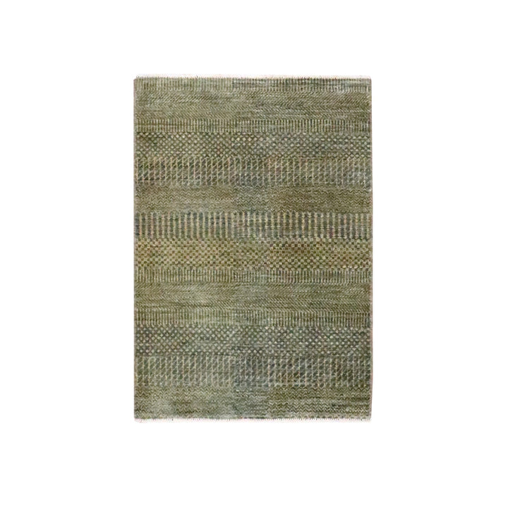 2'0" x 3'0" New Hand Knotted Brown Wool & Silk Rectangle Oriental Rug - MOA10276512