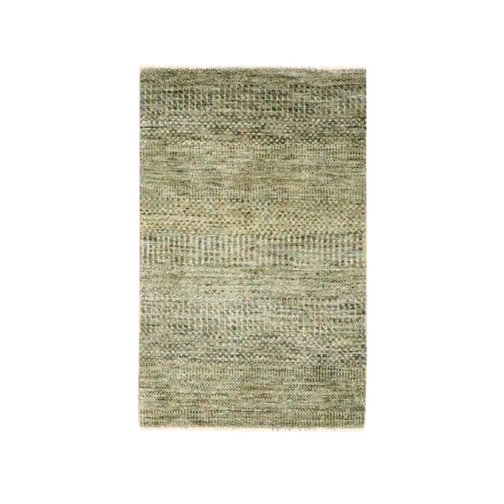 2'0" x 3'0" New Hand Knotted Brown Wool & Silk Rectangle Oriental Rug - MOA10276513