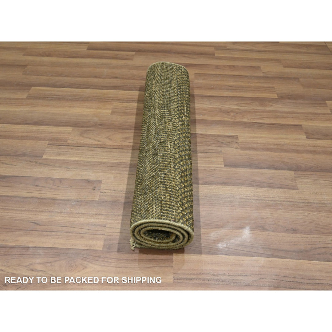 2'0" x 3'0" New Hand Knotted Brown Wool & Silk Rectangle Oriental Rug - MOA10276513