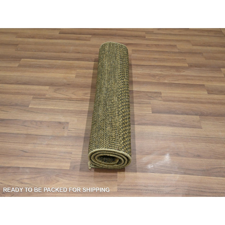 2'0" x 3'0" New Hand Knotted Brown Wool & Silk Rectangle Oriental Rug - MOA10276513