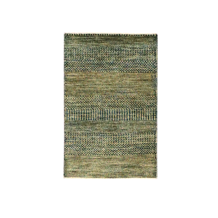 2'0" x 3'0" New Hand Knotted Brown Wool & Silk Rectangle Oriental Rug - MOA10276514