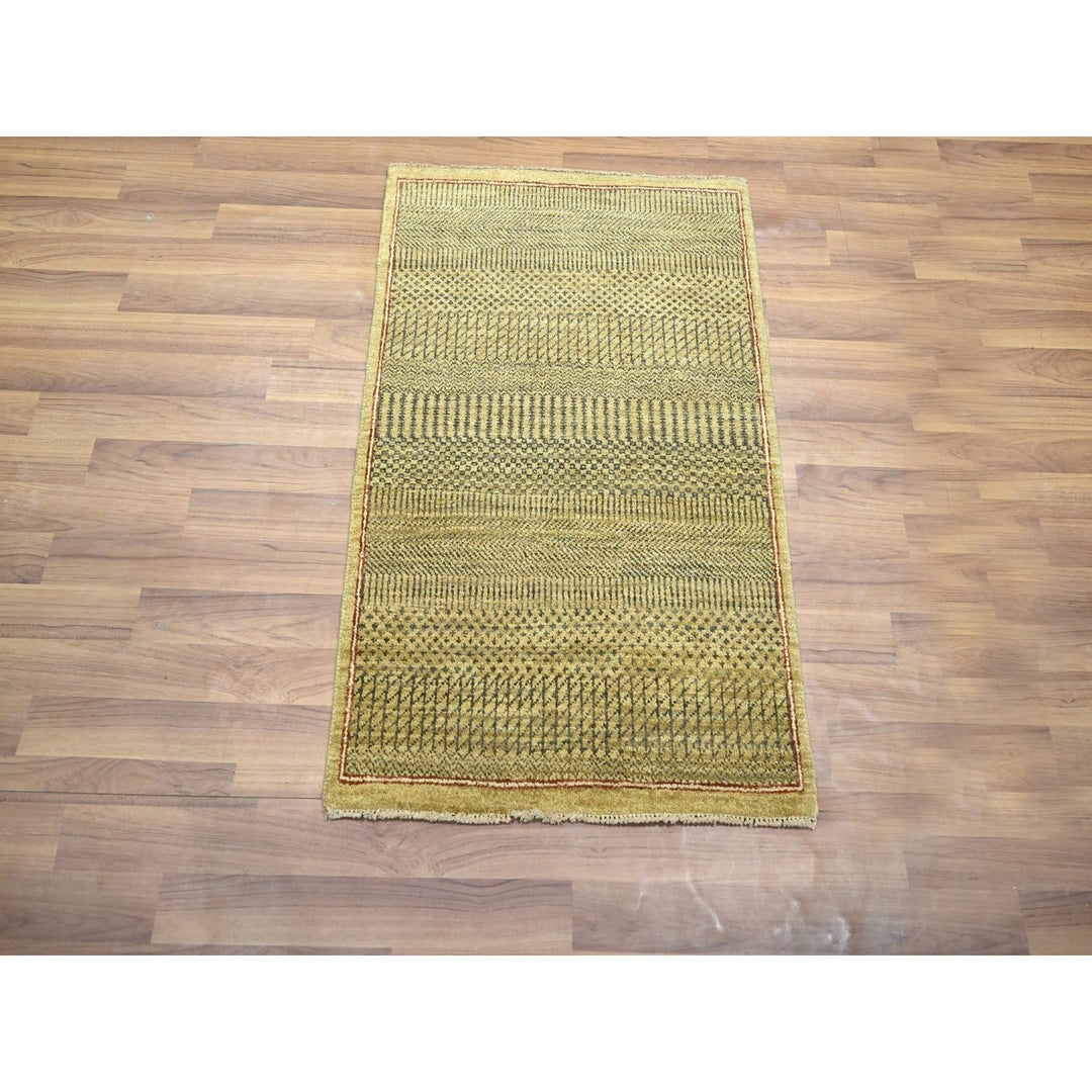 2'0" x 3'0" New Hand Knotted Brown Wool & Silk Rectangle Oriental Rug - MOA10276515