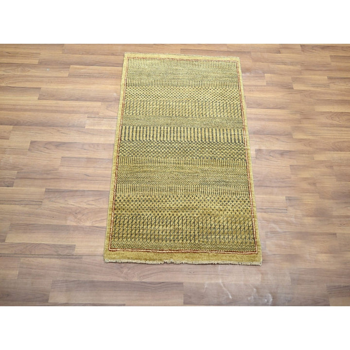 2'0" x 3'0" New Hand Knotted Brown Wool & Silk Rectangle Oriental Rug - MOA10276515