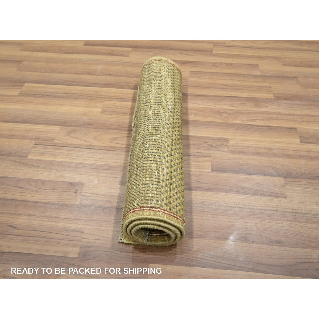 2'0" x 3'0" New Hand Knotted Brown Wool & Silk Rectangle Oriental Rug - MOA10276515
