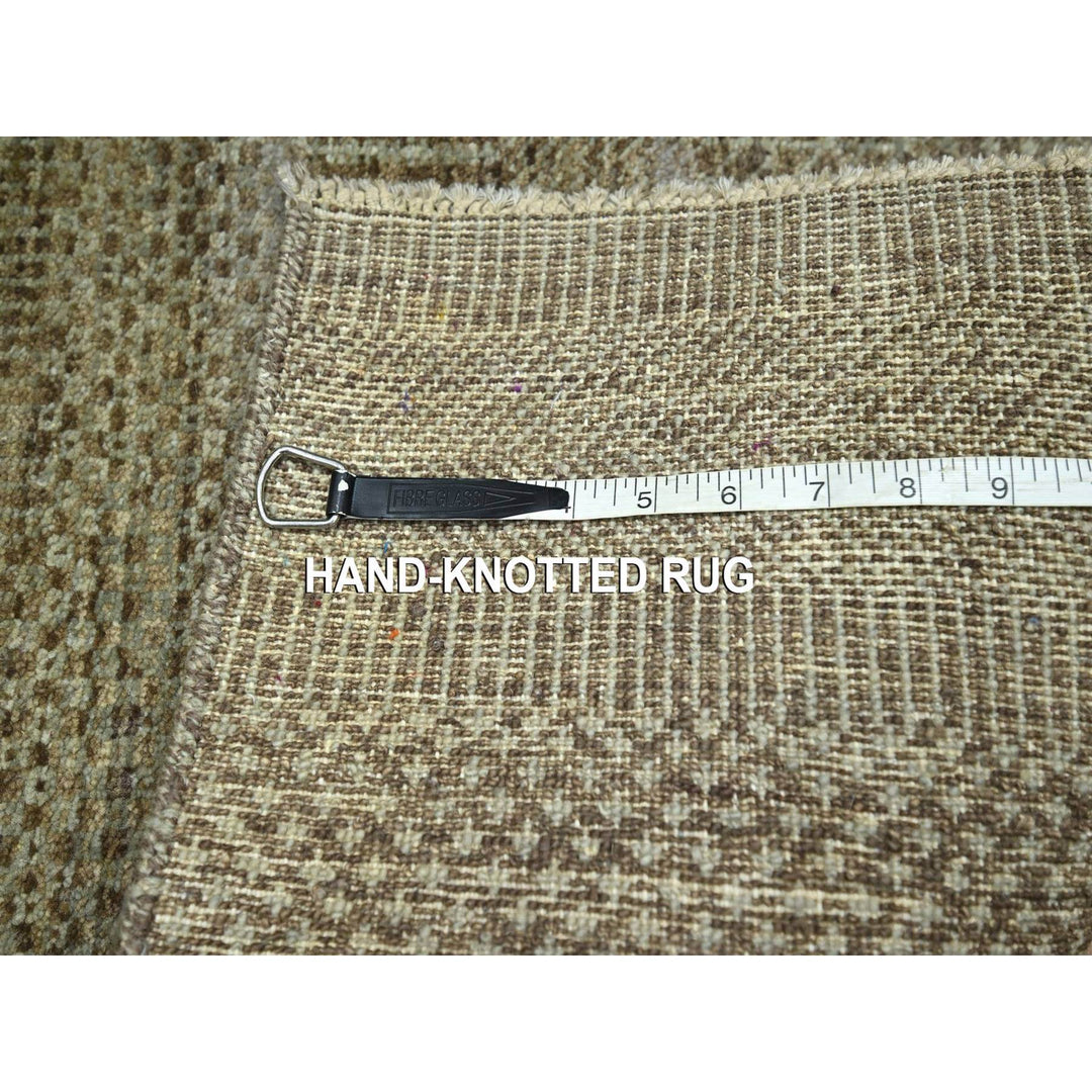 2'0" x 3'0" New Hand Knotted Brown Wool & Silk Rectangle Oriental Rug - MOA10276516