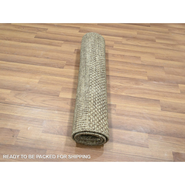 2'0" x 3'0" New Hand Knotted Brown Wool & Silk Rectangle Oriental Rug - MOA10276516