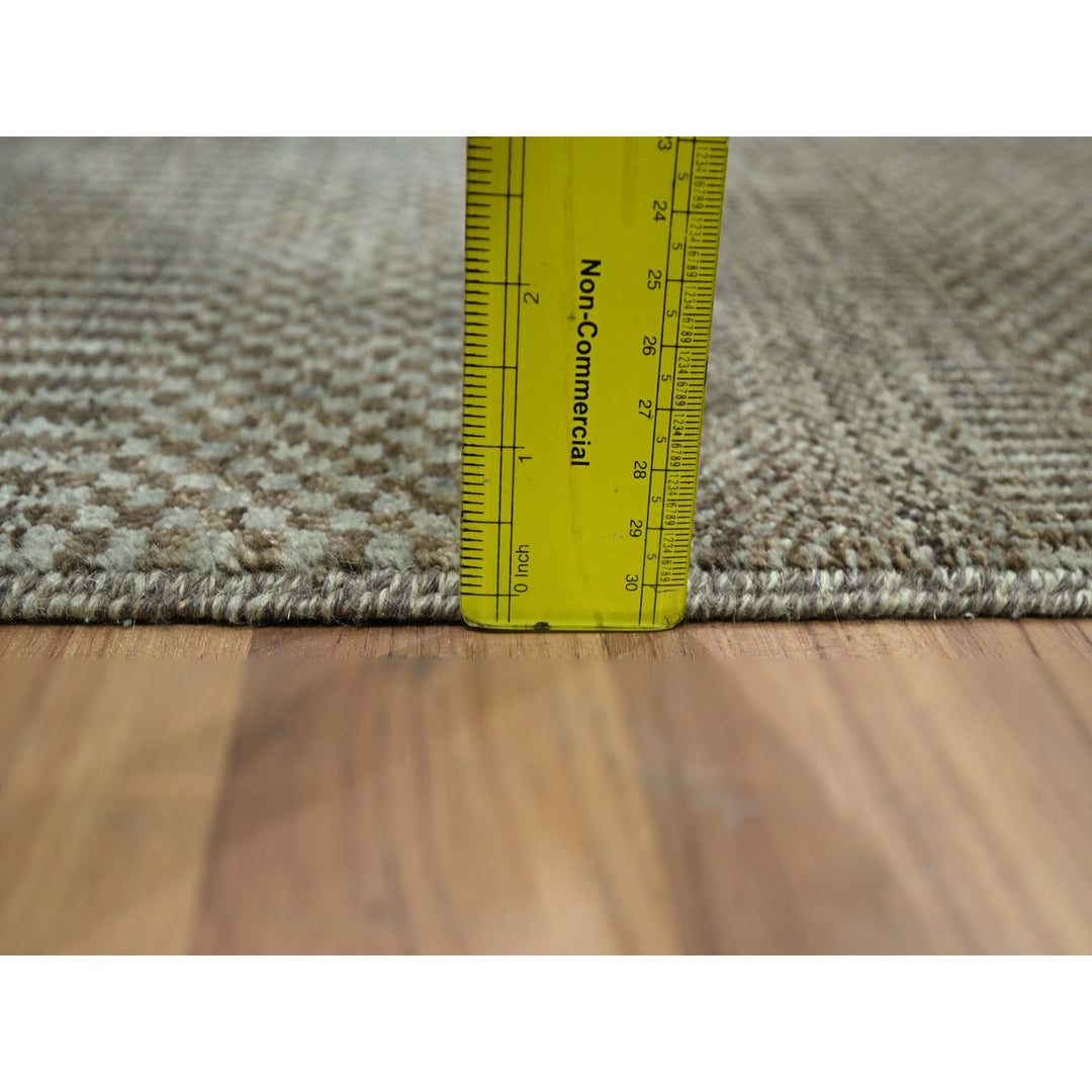 2'0" x 3'0" New Hand Knotted Brown Wool & Silk Rectangle Oriental Rug - MOA10276517