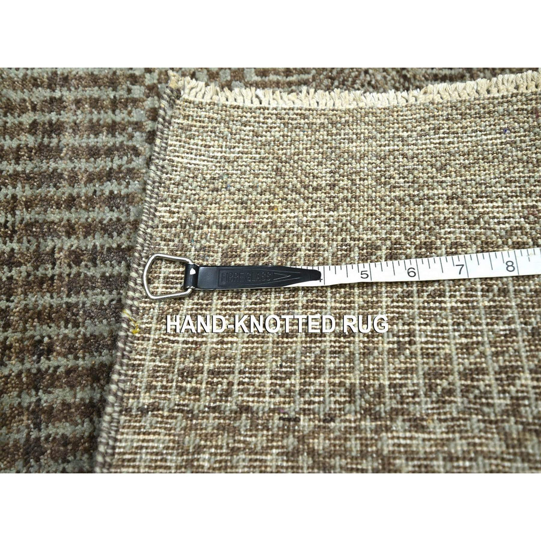 2'0" x 3'0" New Hand Knotted Brown Wool & Silk Rectangle Oriental Rug - MOA10276517