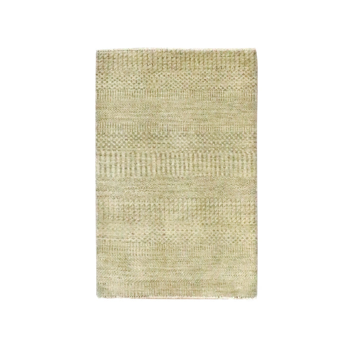 2'0" x 3'0" New Hand Knotted Brown Wool & Silk Rectangle Oriental Rug - MOA10276518