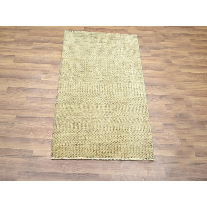 2'0" x 3'0" New Hand Knotted Brown Wool & Silk Rectangle Oriental Rug - MOA10276518
