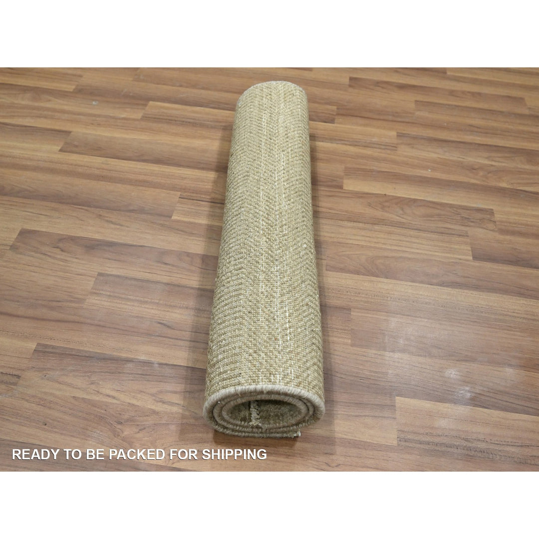 2'0" x 3'0" New Hand Knotted Brown Wool & Silk Rectangle Oriental Rug - MOA10276518