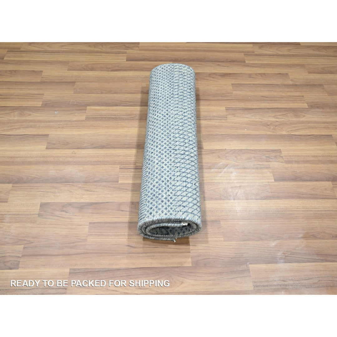 2'0" x 3'0" New Hand Knotted Blue Wool & Silk Rectangle Oriental Rug - MOA10276520