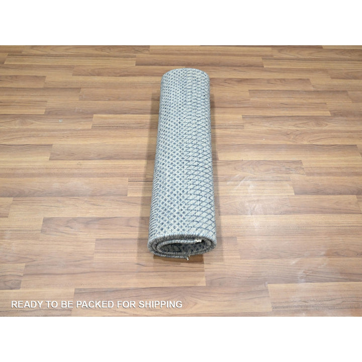 2'0" x 3'0" New Hand Knotted Blue Wool & Silk Rectangle Oriental Rug - MOA10276520