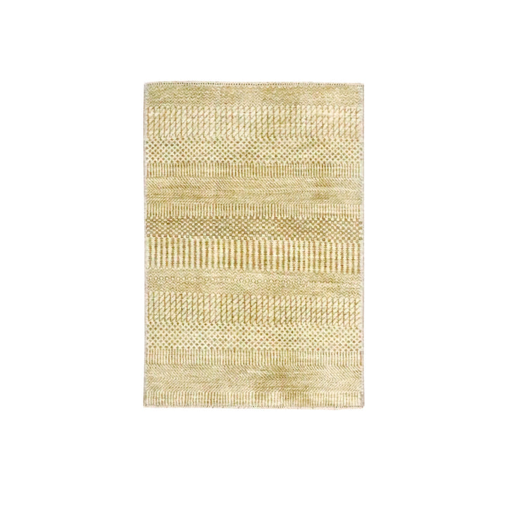 2'0" x 3'0" New Hand Knotted Brown Wool & Silk Rectangle Oriental Rug - MOA10276522