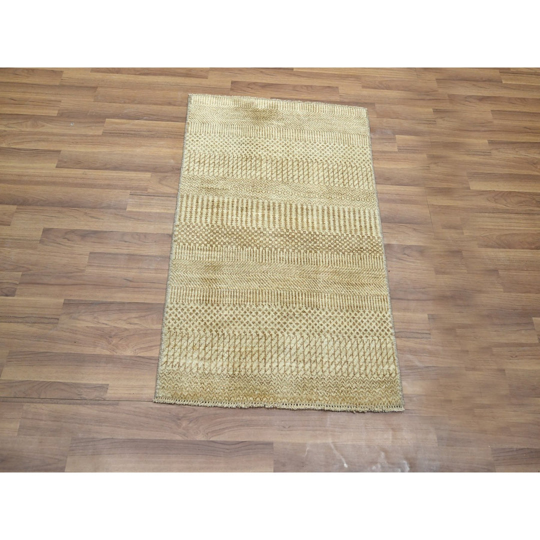2'0" x 3'0" New Hand Knotted Brown Wool & Silk Rectangle Oriental Rug - MOA10276522