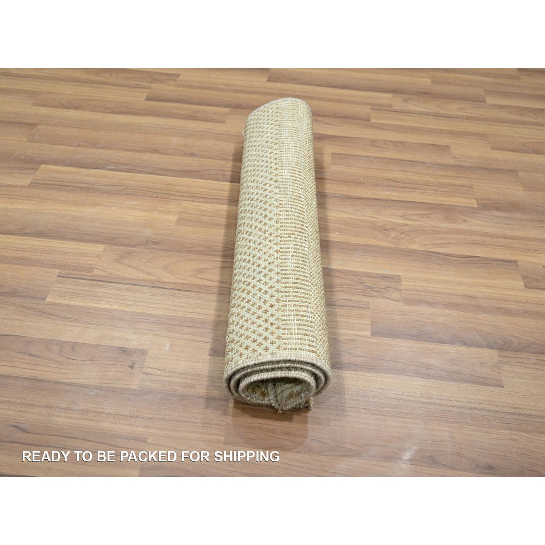 2'0" x 3'0" New Hand Knotted Brown Wool & Silk Rectangle Oriental Rug - MOA10276522