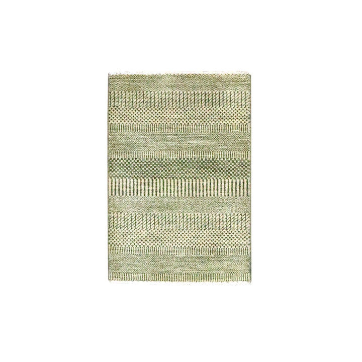 2'0" x 3'0" New Hand Knotted Beige Wool & Silk Rectangle Oriental Rug - MOA10276523