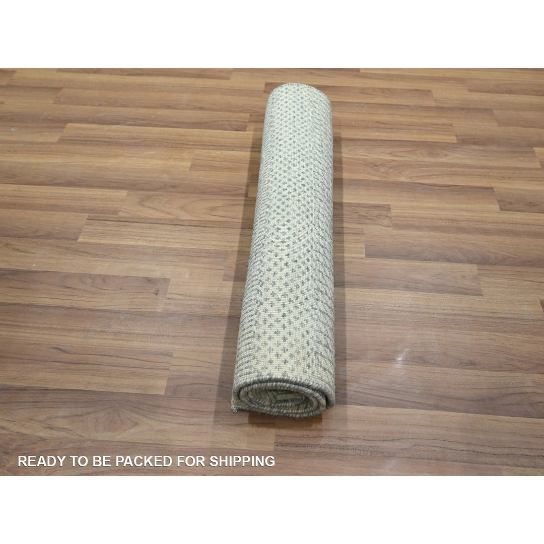 2'0" x 3'0" New Hand Knotted Ivory Wool & Silk Rectangle Oriental Rug - MOA10276524