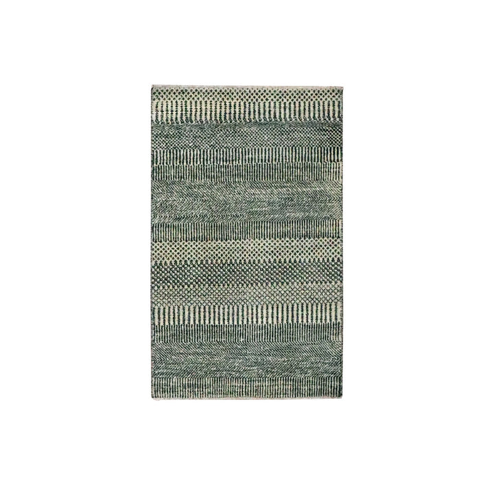 2'0" x 3'0" New Hand Knotted Ivory Wool & Silk Rectangle Oriental Rug - MOA10276525