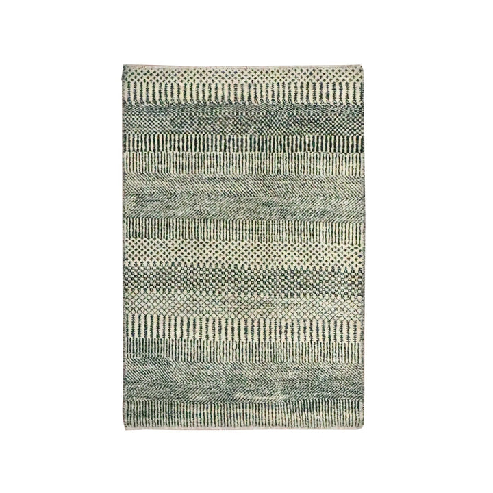 2'0" x 3'0" New Hand Knotted Ivory Wool & Silk Rectangle Oriental Rug - MOA10276526