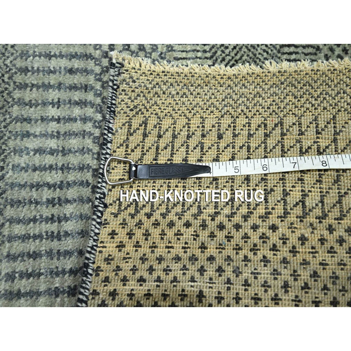 2'0" x 3'0" New Hand Knotted Grey Wool & Silk Rectangle Oriental Rug - MOA10276527