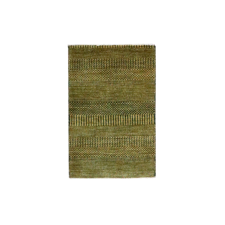 2'0" x 3'0" New Hand Knotted Brown Wool & Silk Rectangle Oriental Rug - MOA10276528