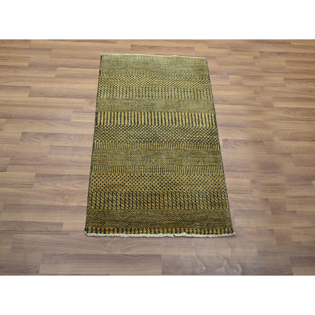 2'0" x 3'0" New Hand Knotted Brown Wool & Silk Rectangle Oriental Rug - MOA10276528