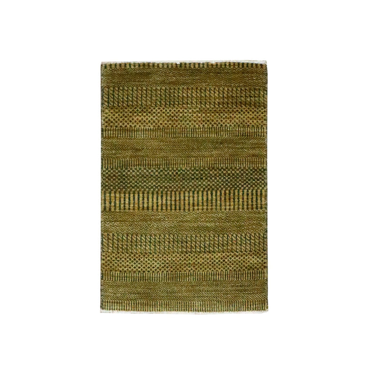 2'0" x 3'0" New Hand Knotted Brown Wool & Silk Rectangle Oriental Rug - MOA10276529