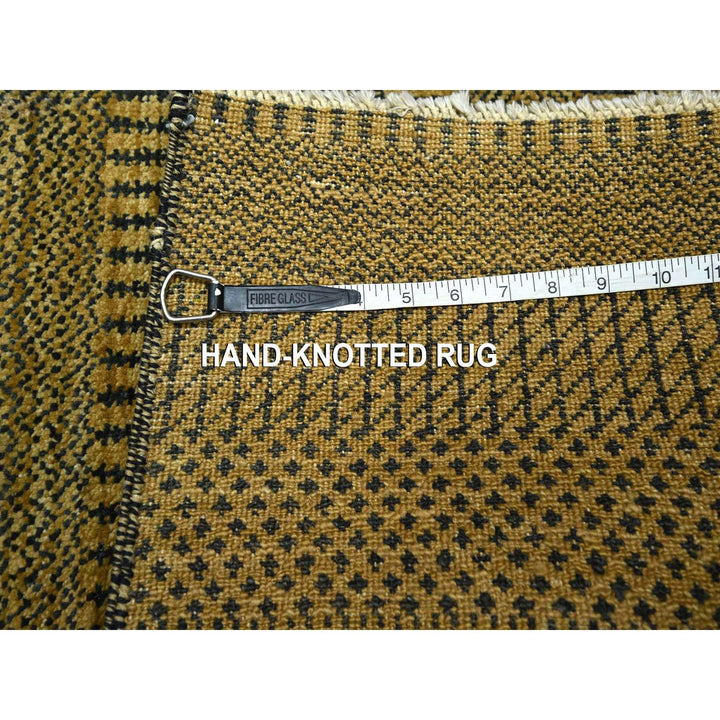 2'0" x 3'0" New Hand Knotted Brown Wool & Silk Rectangle Oriental Rug - MOA10276529