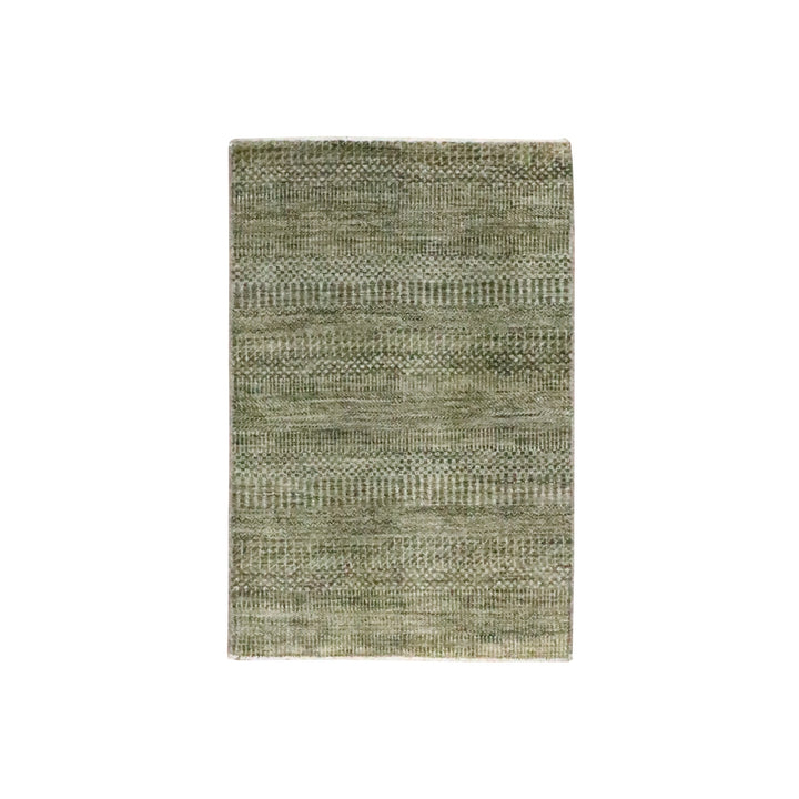 2'0" x 3'0" New Hand Knotted Brown Wool & Silk Rectangle Oriental Rug - MOA10276530