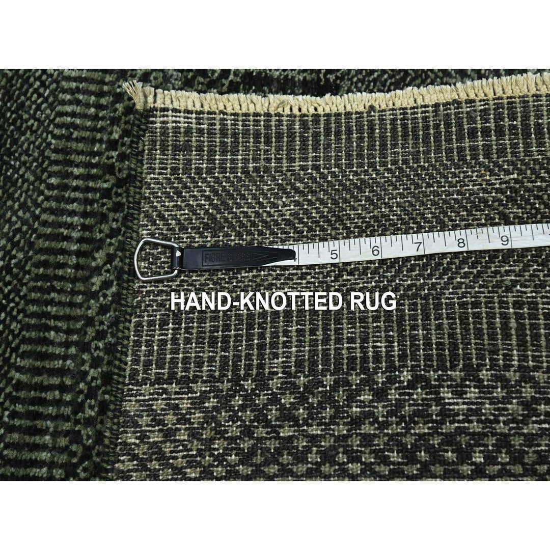 2'0" x 3'0" New Hand Knotted Green Wool & Silk Rectangle Oriental Rug - MOA10276531