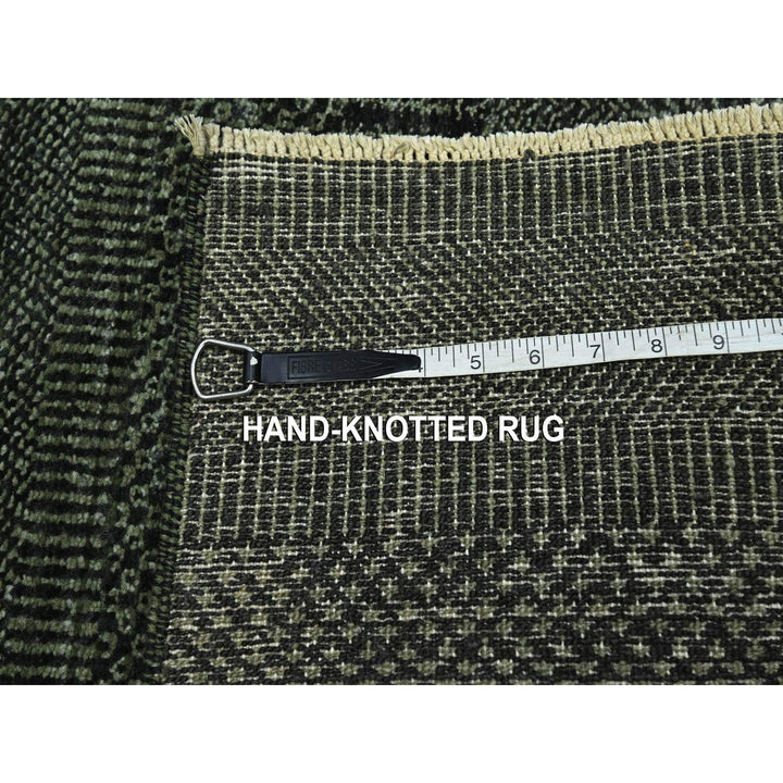 2'0" x 3'0" New Hand Knotted Green Wool & Silk Rectangle Oriental Rug - MOA10276531