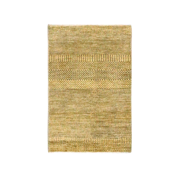 2'0" x 3'0" New Hand Knotted Brown Wool & Silk Rectangle Oriental Rug - MOA10276532