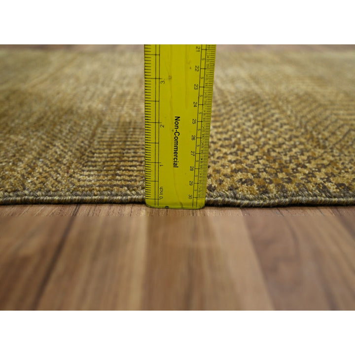 2'0" x 3'0" New Hand Knotted Brown Wool & Silk Rectangle Oriental Rug - MOA10276532