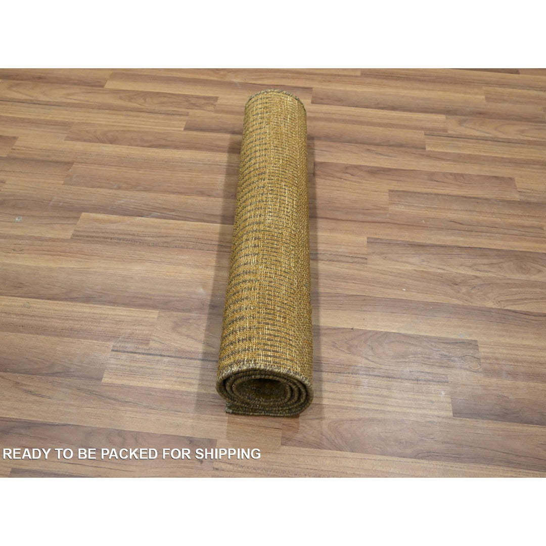 2'0" x 3'0" New Hand Knotted Brown Wool & Silk Rectangle Oriental Rug - MOA10276532