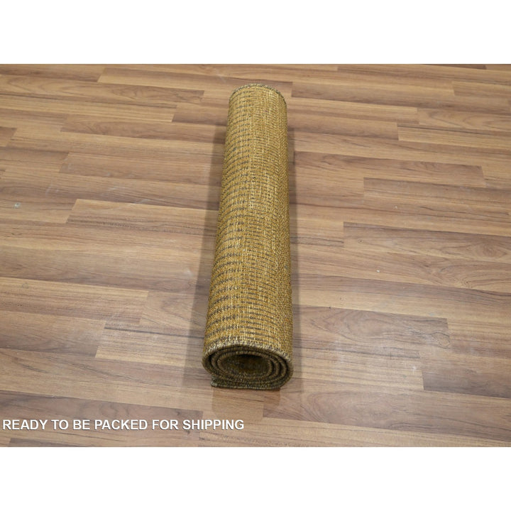 2'0" x 3'0" New Hand Knotted Brown Wool & Silk Rectangle Oriental Rug - MOA10276532