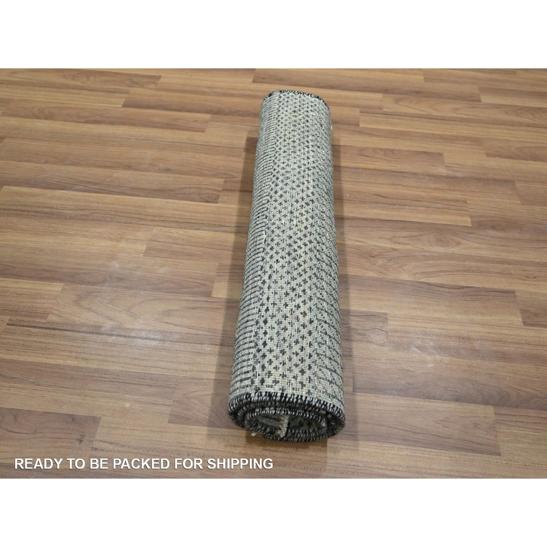 2'0" x 3'0" New Hand Knotted Grey Wool & Silk Rectangle Oriental Rug - MOA10276534