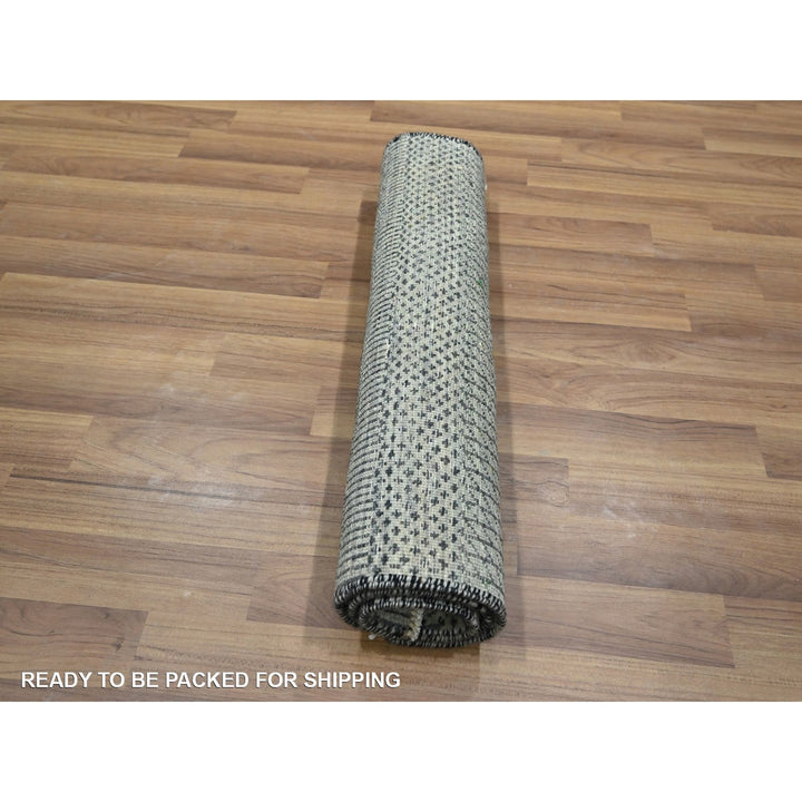 2'0" x 3'0" New Hand Knotted Grey Wool & Silk Rectangle Oriental Rug - MOA10276534
