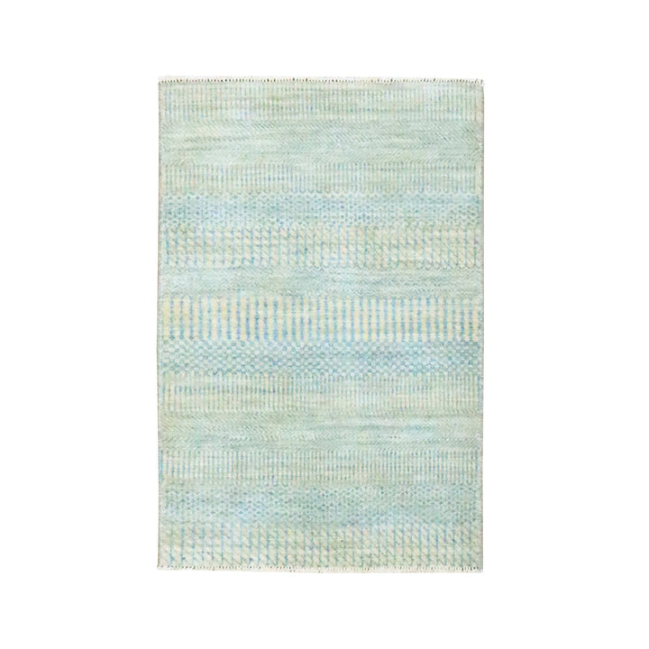 2'0" x 3'0" New Hand Knotted Blue Wool & Silk Rectangle Oriental Rug - MOA10276535